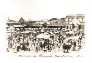 Mercado de Caracas/ Plaza Bolívar [Reproducción del ángulo suroeste de la Plaza Mayor de Caracas]