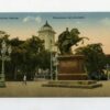 Tarjeta Postal Estados Unidos de Venezuela. “Monumento a Bolívar. Plaza de la Estación”. Caracas. Circa 1900